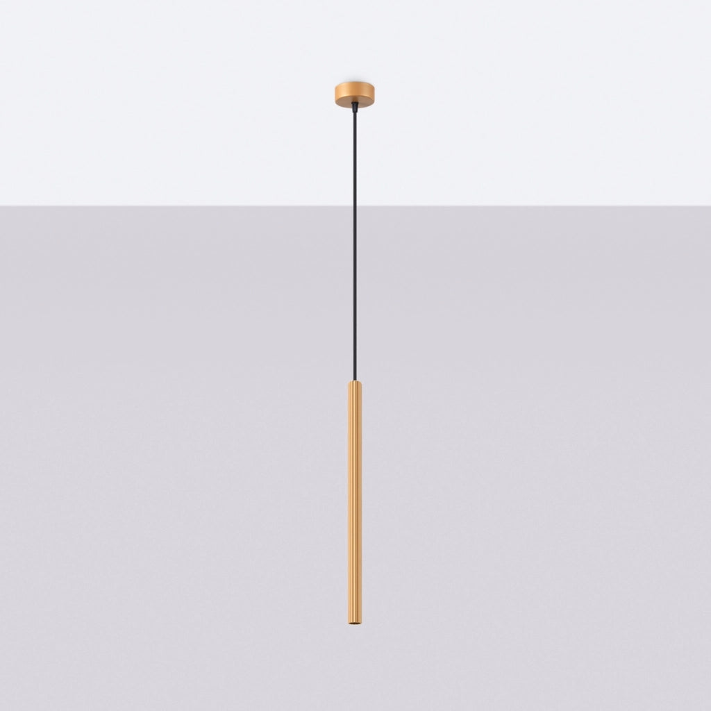 Lampada sospensione tubo rigato oro ZENTRA 1xG9 8W