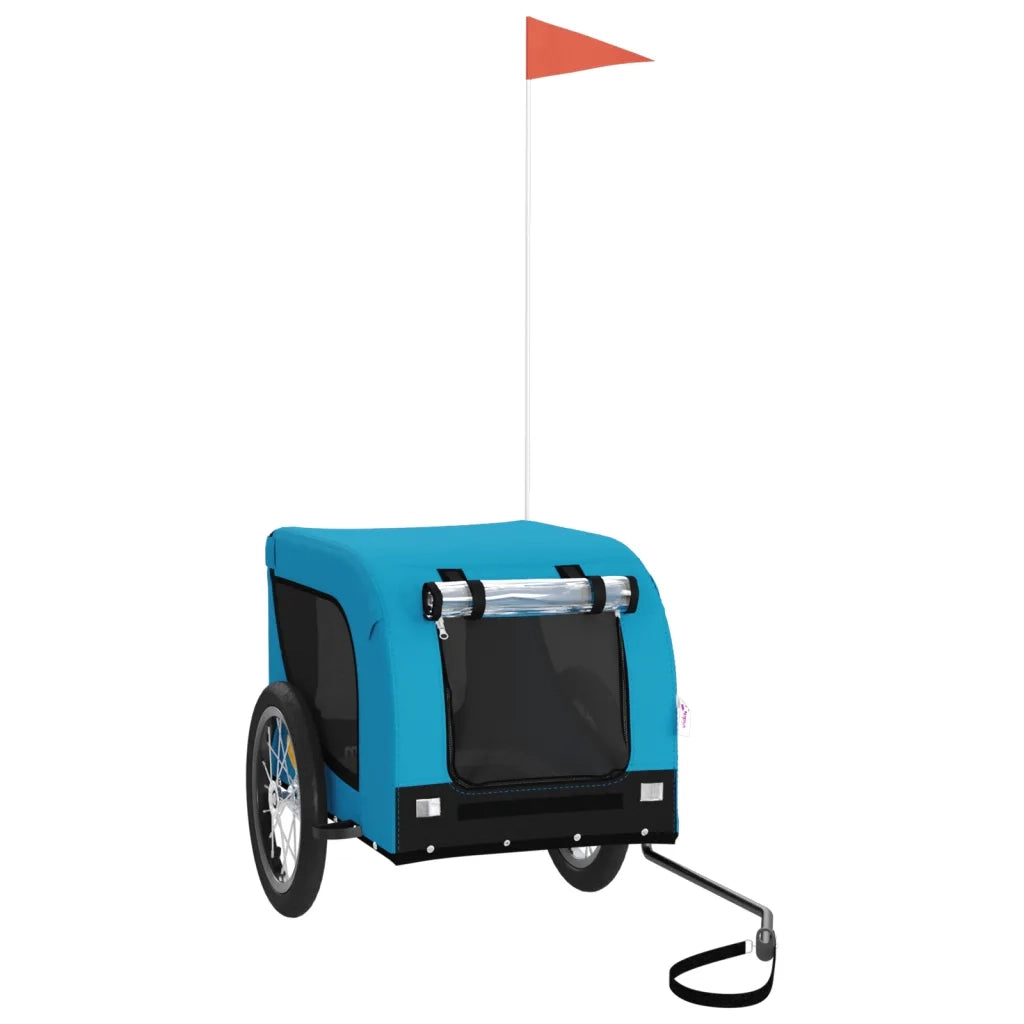 Rimorchio da Bici per Animali Blu e Nero Oxford e Ferro CFW3077266