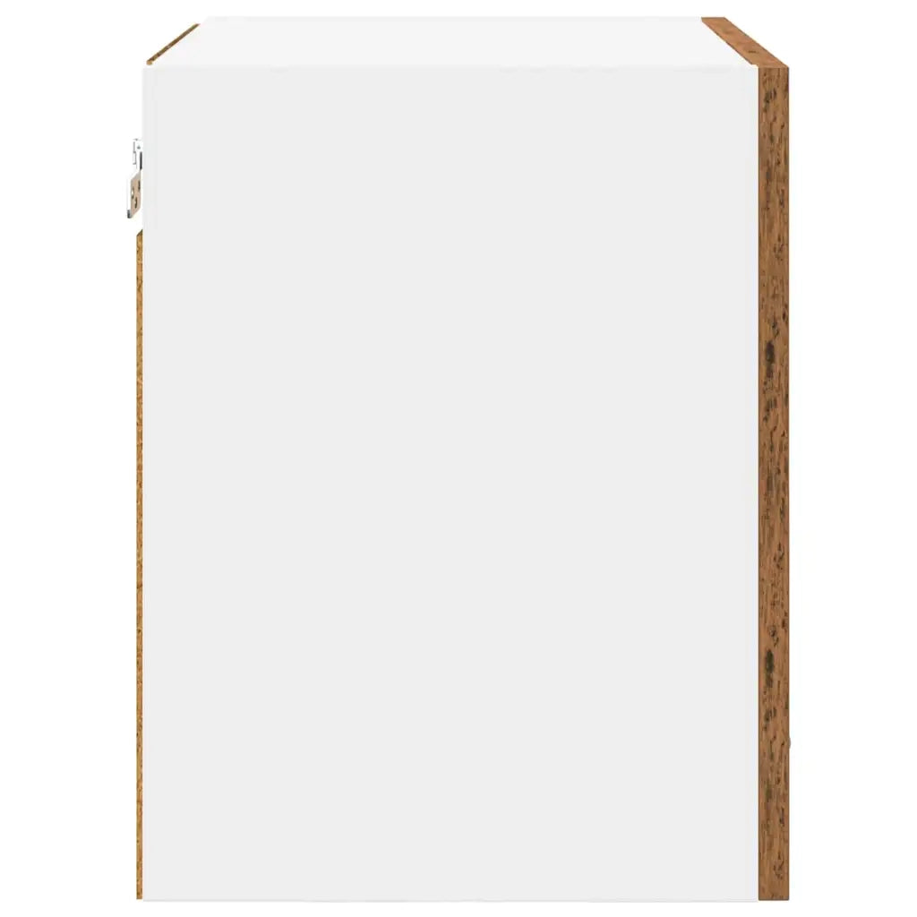Armadio pensile con porta Legno Antico e Bianco 40 x 31 x 40 cm 884142
