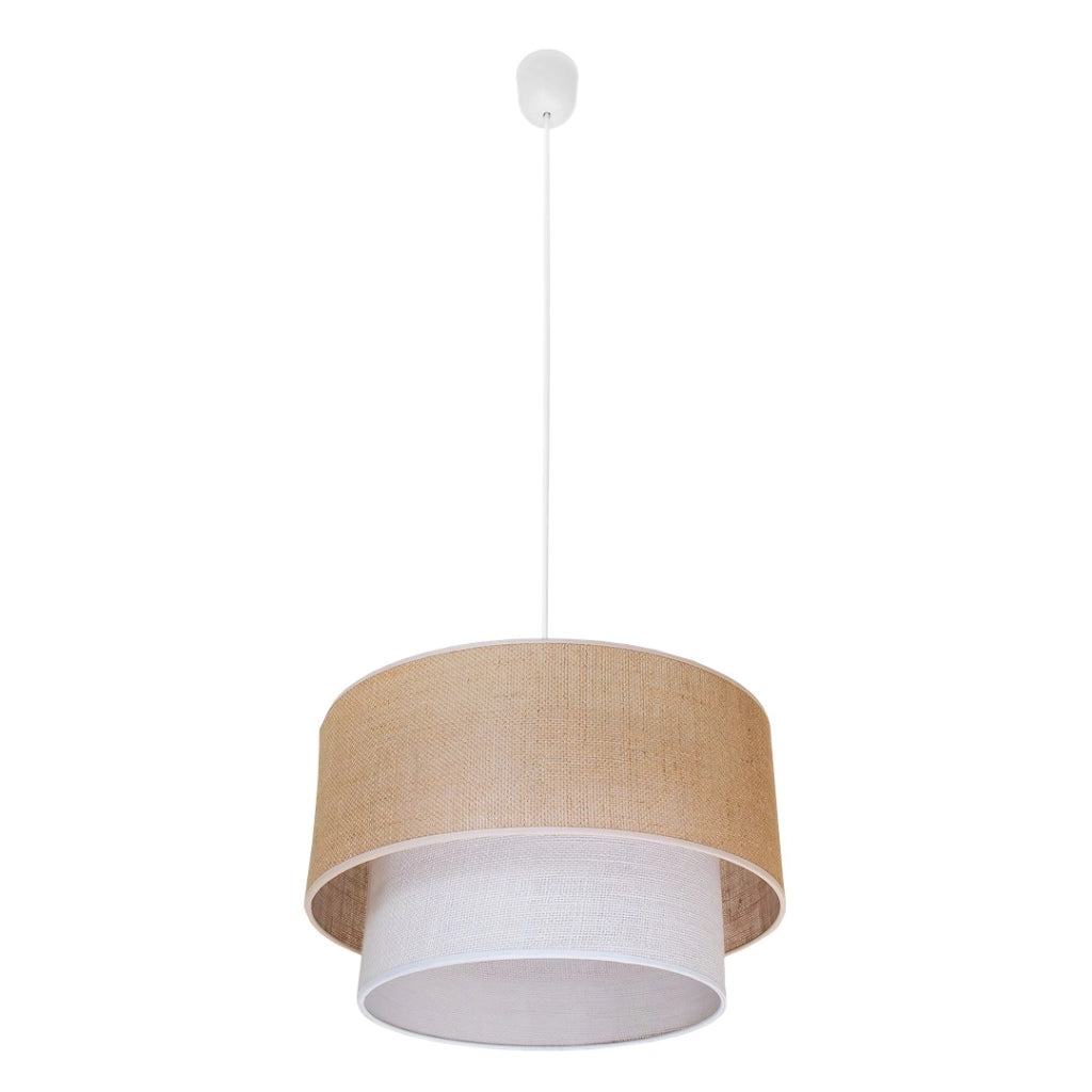 Lampada a sospensione juta Bueno beige/bianca E27 Milagro