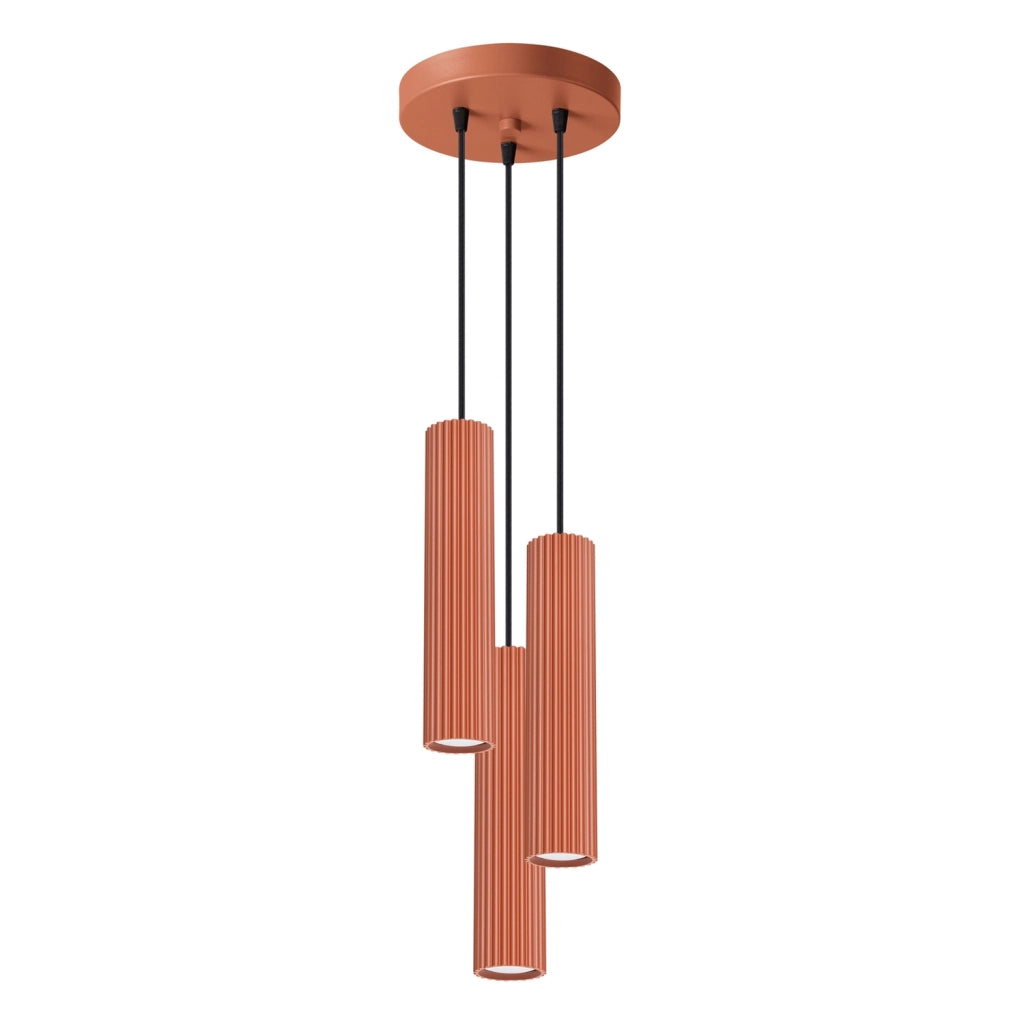 Lampada a sospensione GRAVIO ocra rossa Ø20 3xGU10
