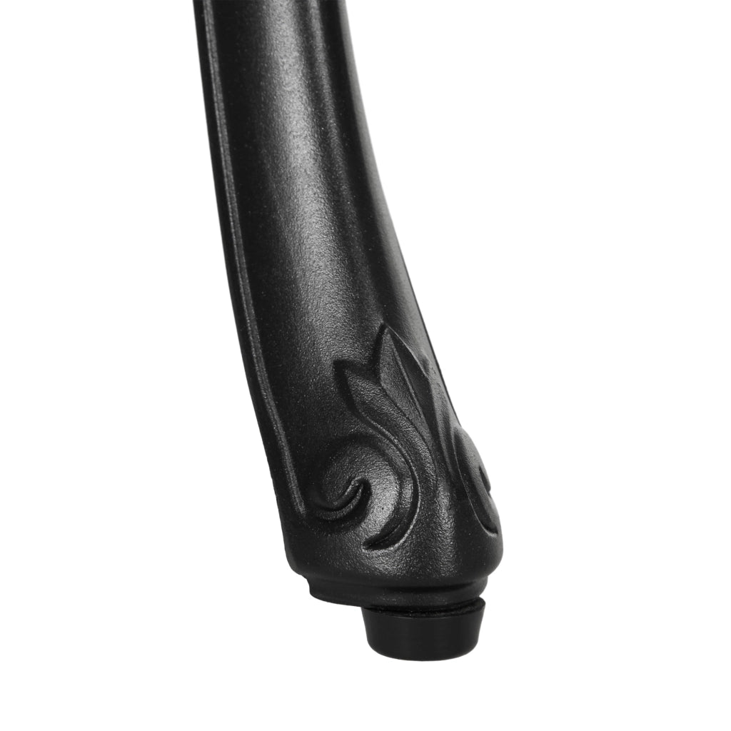 Set 3 Pezzi da Giardino con 2 Sedie e Tavolino in Vetro con Foro per Ombrellone in Alluminio Nero