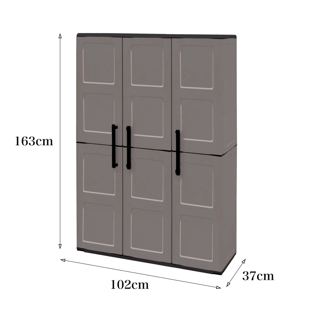 Mobile da Giardino Amordel, Armadio da Esterno 3 Ripiani Made in Italy, 37x102x163h cm Grigio