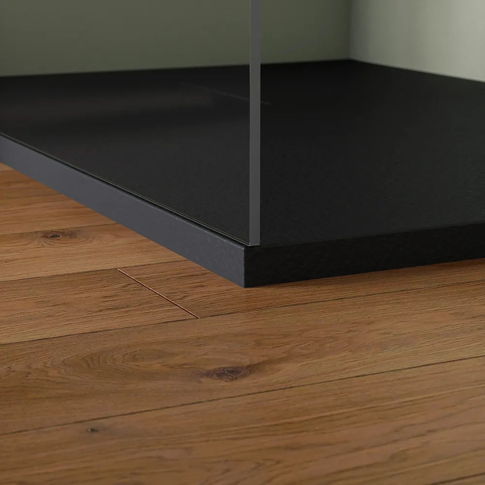 Piatto doccia 90x100 cm in marmoresina nero effetto pietra | Merlera