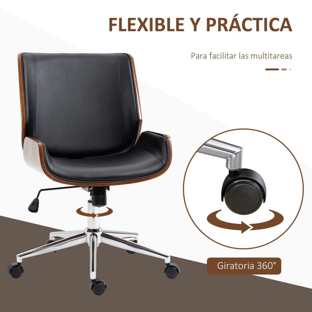 Sedia da ufficio girevole con schienale regolabile ¨C zephmum ¨C nero 51x65,5x82-92 cm
