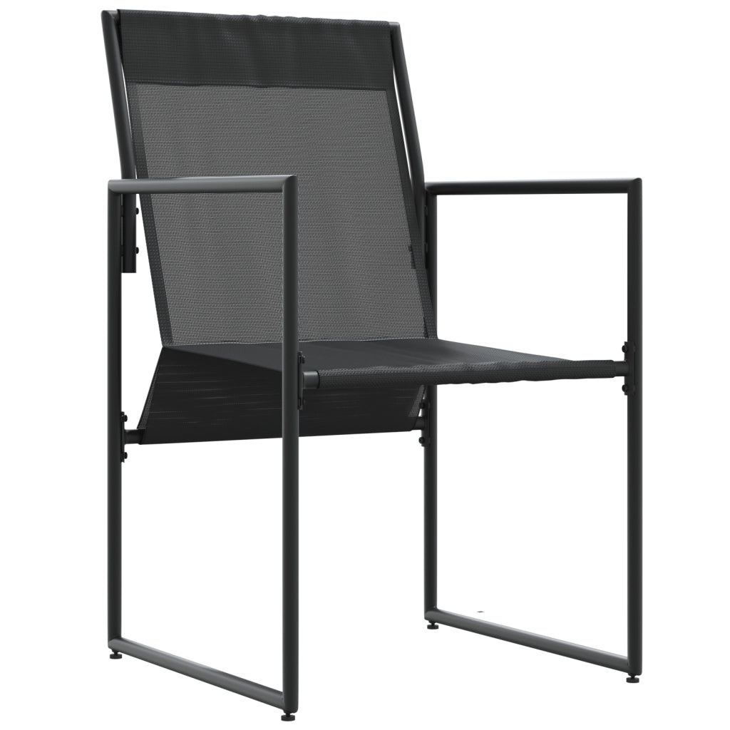 Poltrone da Giardino con Cuscini 4 pz Nero Textilene