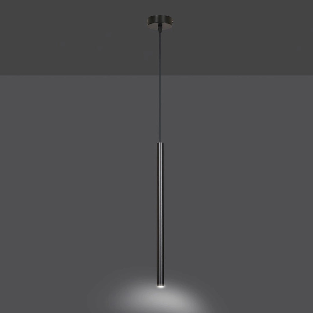 Lampada a sospensione Selter in acciaio nero opaco