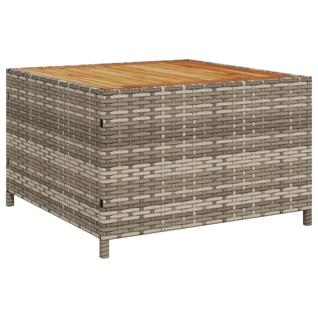 Divano da Giardino con Tavolo e Cuscini a L Grigio Polyrattan 369049