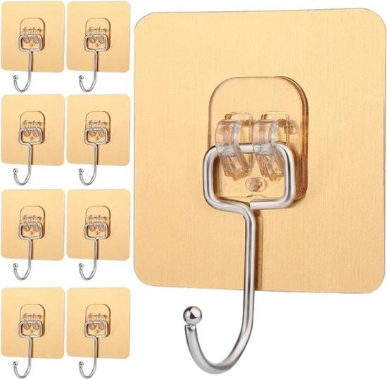 16 Set di Viti a Sfera Autoadesive - Oro - Impermeabili - 22lb - Resistenti - Cucina - Bagno - Casa - Ufficio