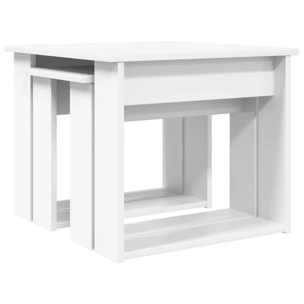 Set di 2 pz Tavolini da salotto | Tavolino da caff¨¨ | Tavolino da Soggiorno Bianco Legno multistrato