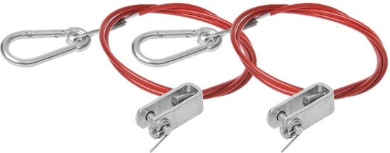 Cavo di taglio con testa forata - Cavo di sicurezza per rimorchi - Set da 2
