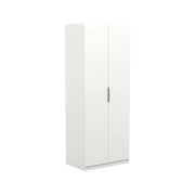 Guardaroba 2 ante Fioretta, Mobile camera da letto, Cabina armadio portabiti, Armadio appendiabiti, 79x51 h203 cm, Bianco opaco