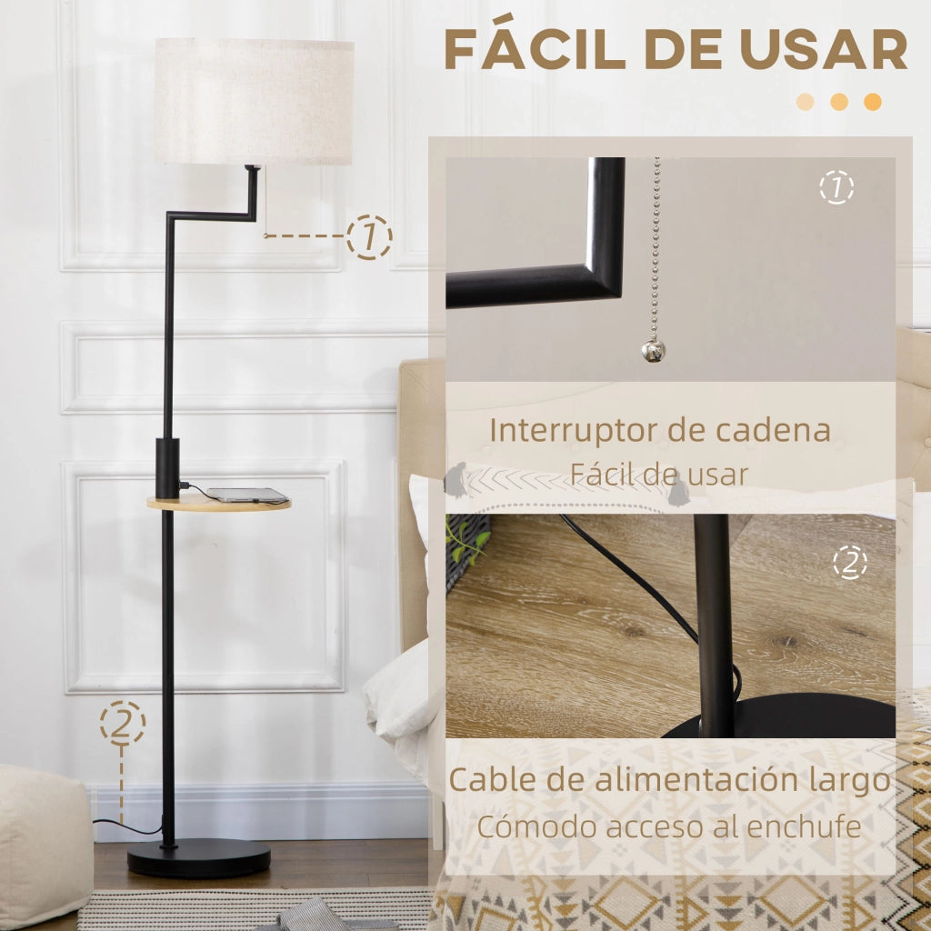 Tavolino da caff¨¨ con lampada ¨C Minimal ¨C Legno naturale ?40x170 cm