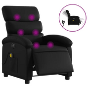 Poltrona Massaggiante | Sedia Relax Reclinabile Elettrica Nera in Similpelle