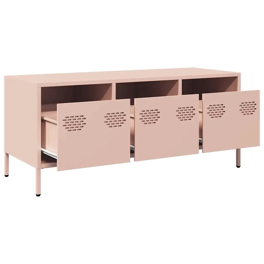 Mobile TV Rosa 101,5x39x43,5 cm in Acciaio Laminato a Freddo 851227