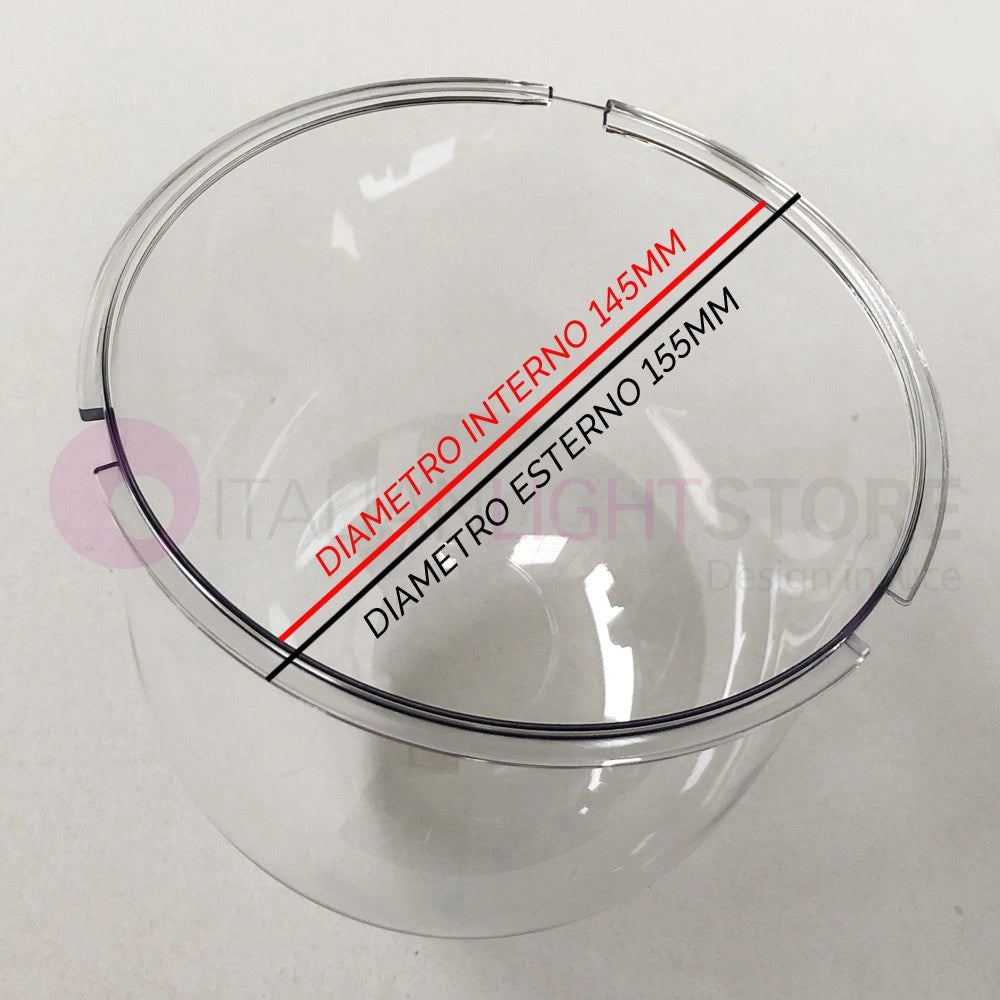 DIONE Diffusore Policarbonato Trasparente d. 15,5 Ricambio R7380DT GARDENLIGHT