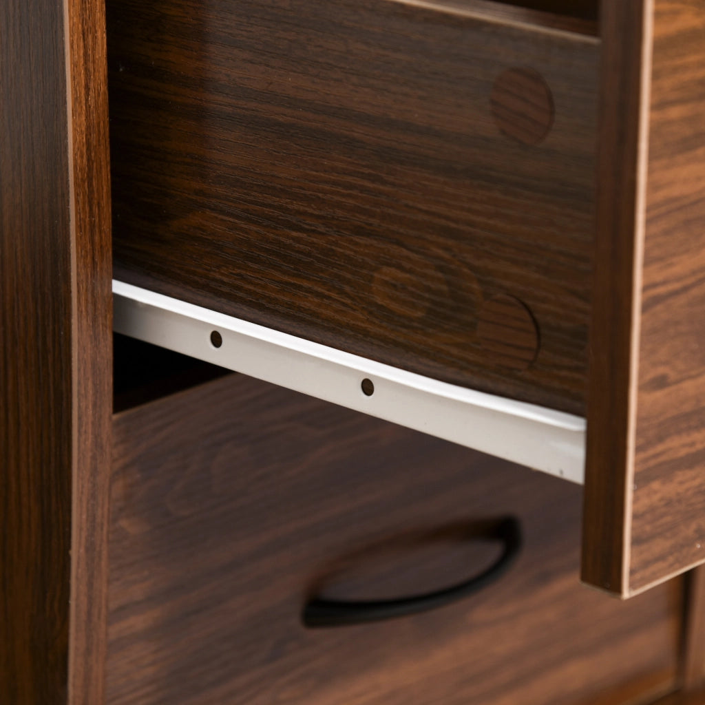 Scrivania per Computer con 2 Cassetti, Ripiani e Supporto Monitor ¨C Zephmum ¨C 120x55x85 cm Marrone