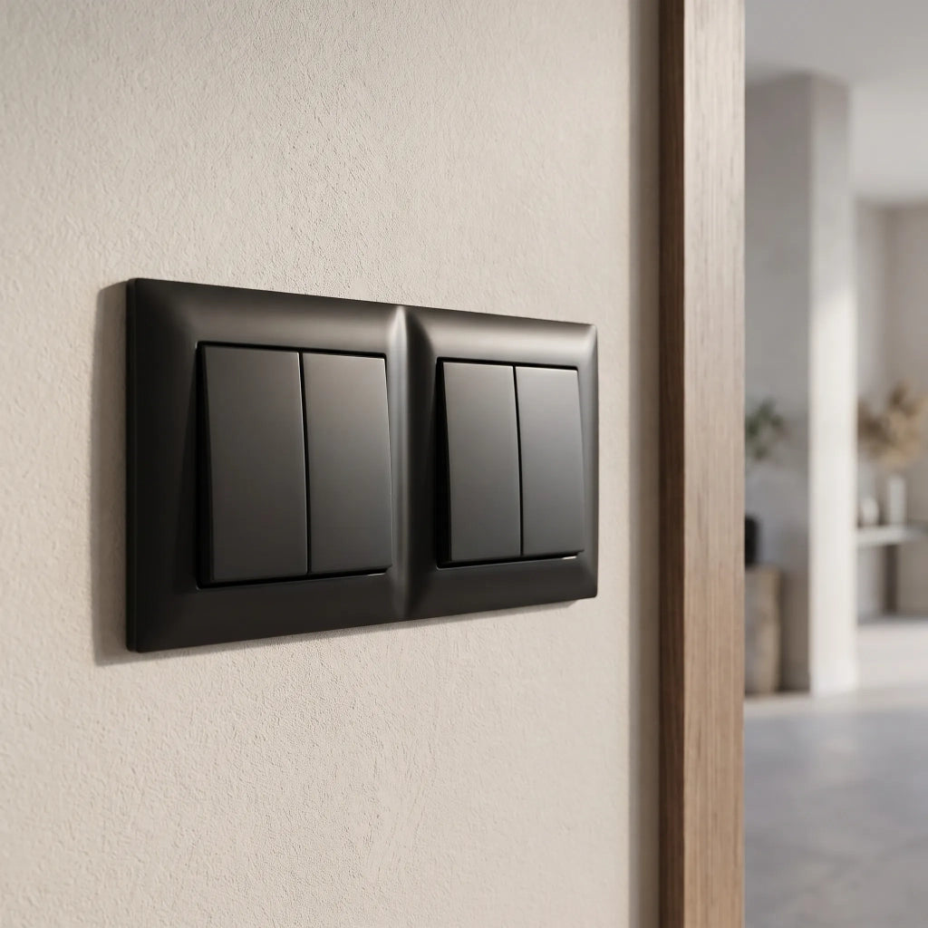 Placca Doppia Per Prese Oste Jnh014-2f Black