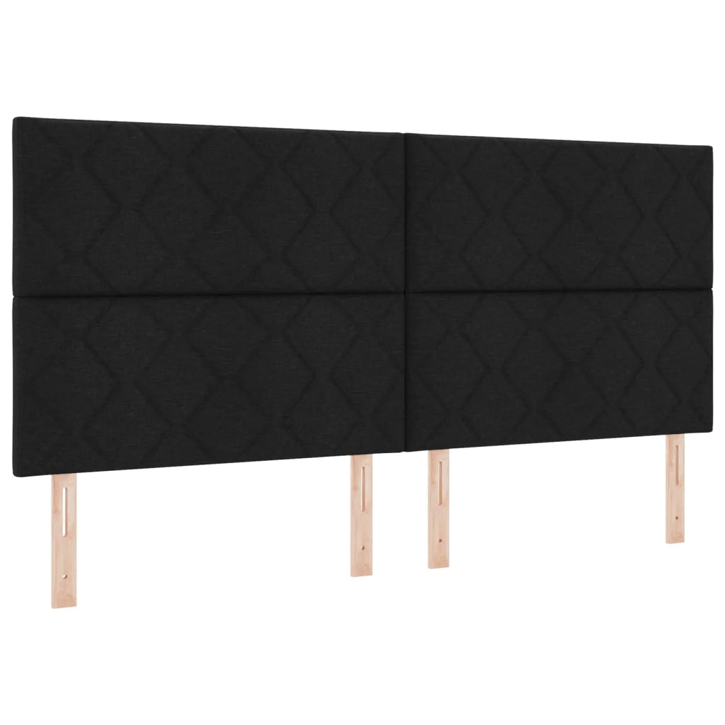 Letto ottomano con materasso con testiera 2 pz Nero Tessuto 3457885