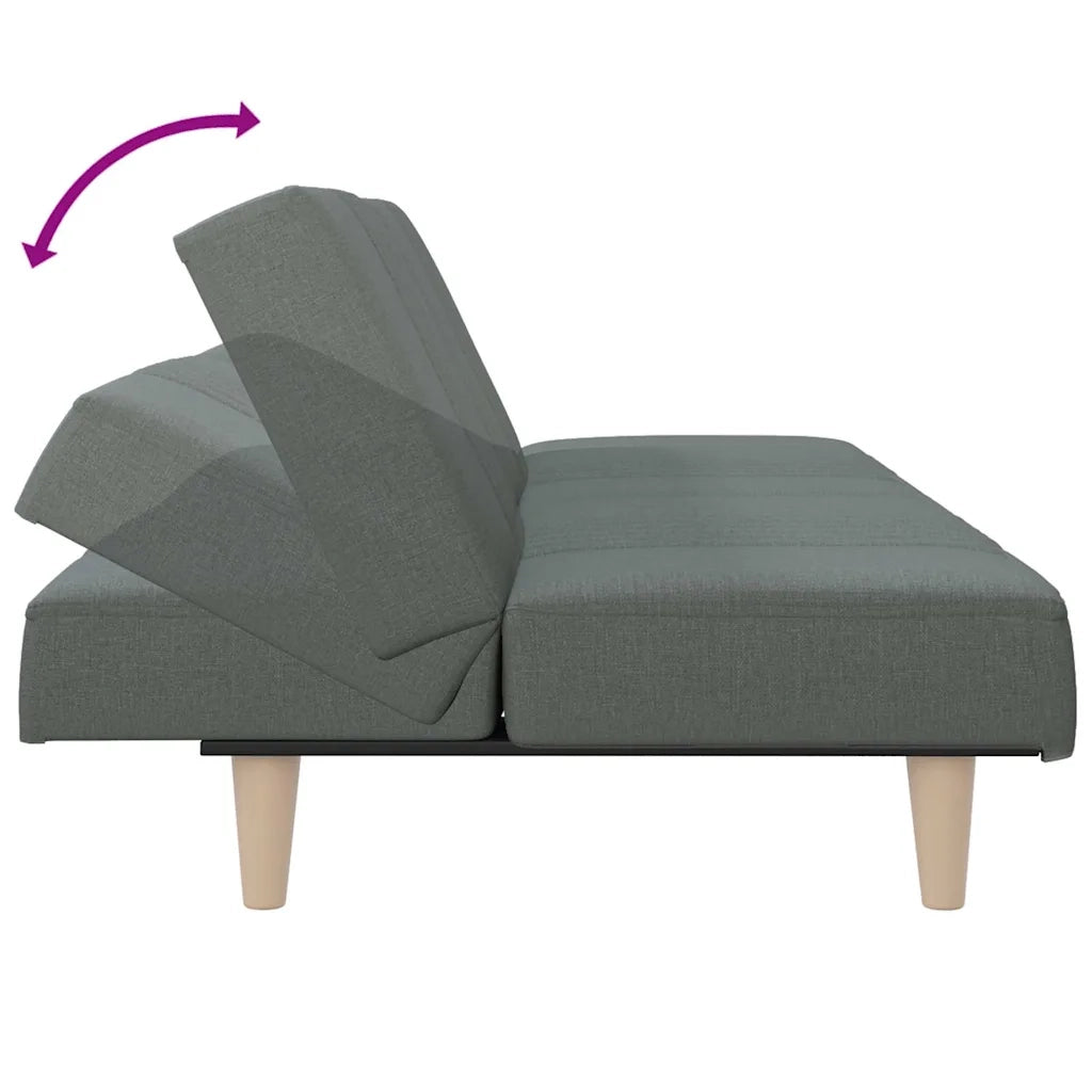 Divano Letto Grigio Scuro in Tessuto 351882