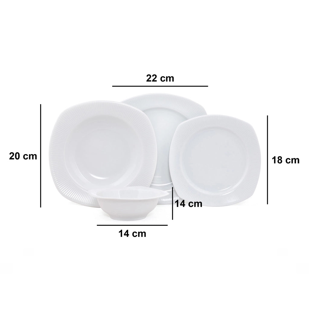 Notaseto, Servizio Piatti set da 24, Bianco