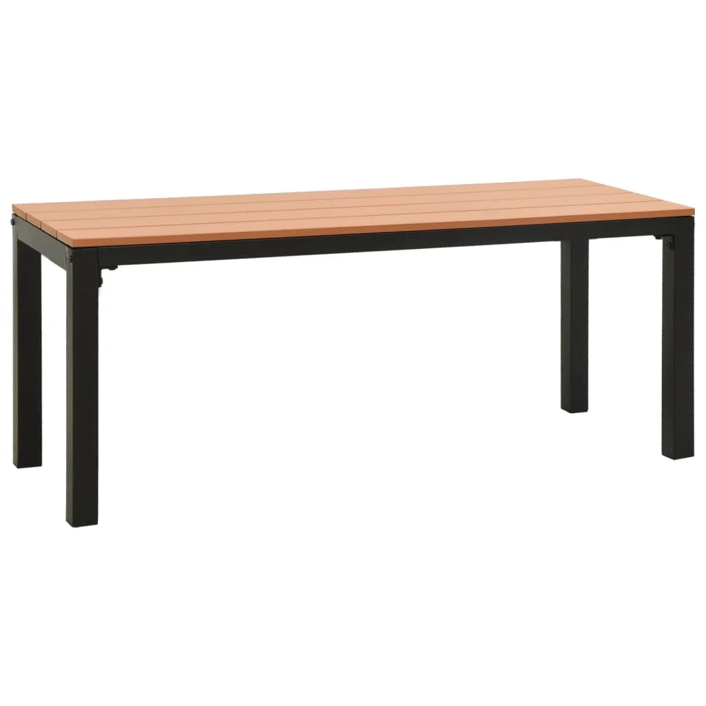 Panca da giardino mobili da esterno per patio terrazza 110 x 39 x 45 cm acciaio e WPC marrone e nero 02_0011163