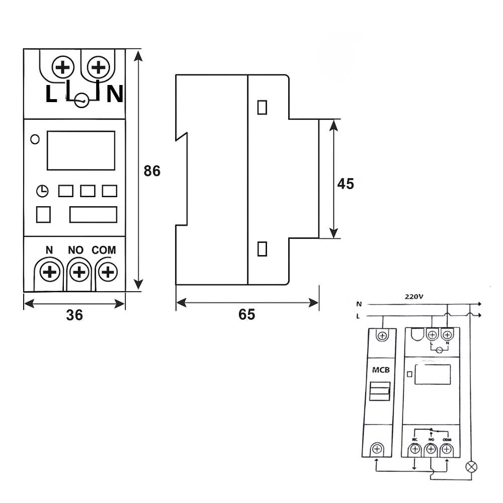 Interruttore orario digitale bravo 93003225 220-240v 16a guida din lcd