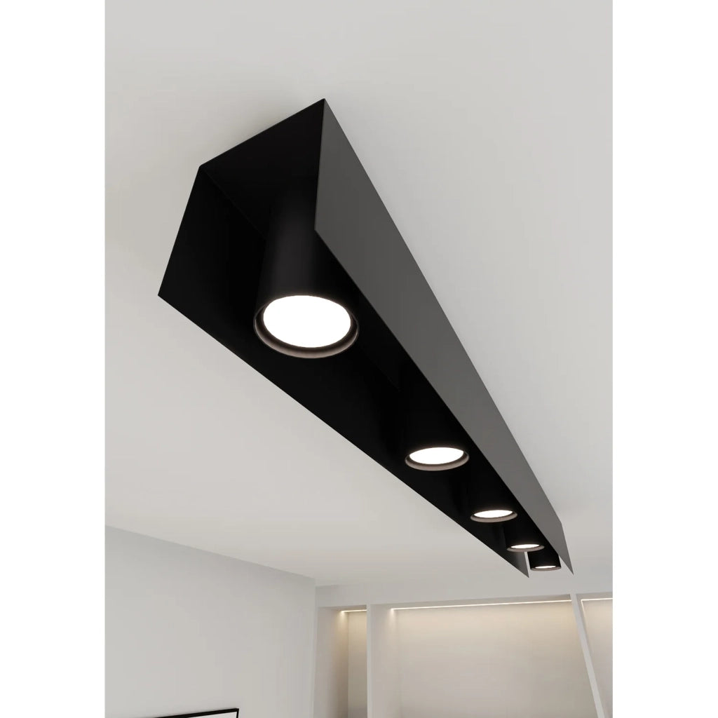 Plafoniera Moderna 5 Luci Cassiopea In Acciaio Nero