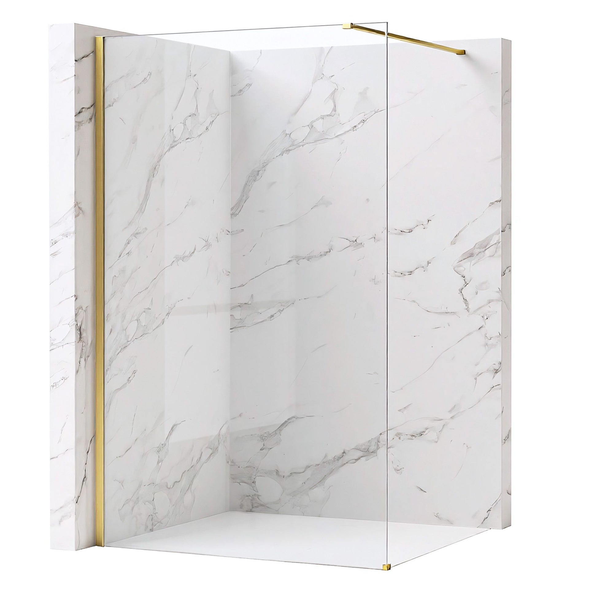 Parete Doccia Rea Flexi Transparent / Brush Gold 90