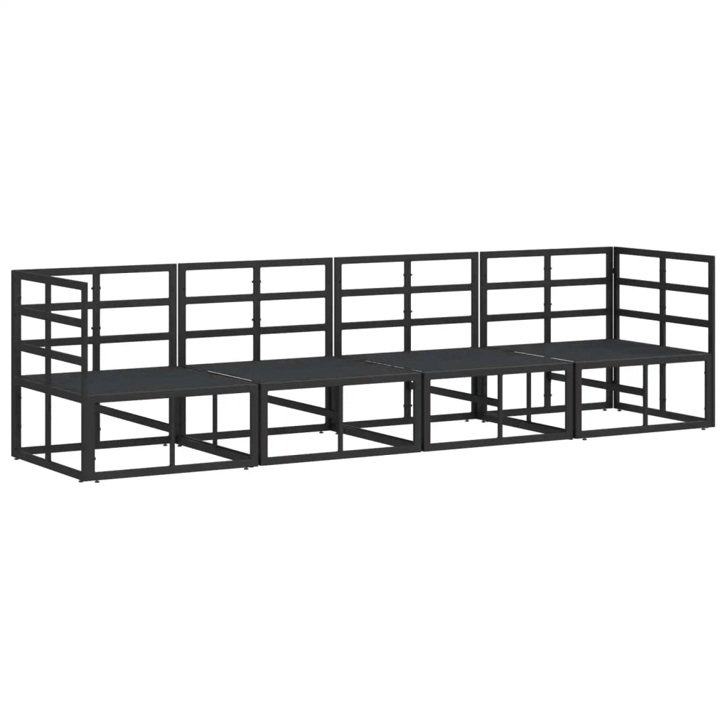 Set Divano da Giardino 4 pcs Nero Metallo 3378842