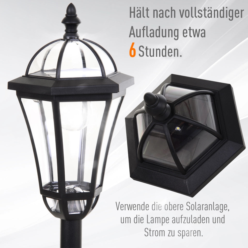 Set di 2 lanterne solari LED da giardino IP44 nere