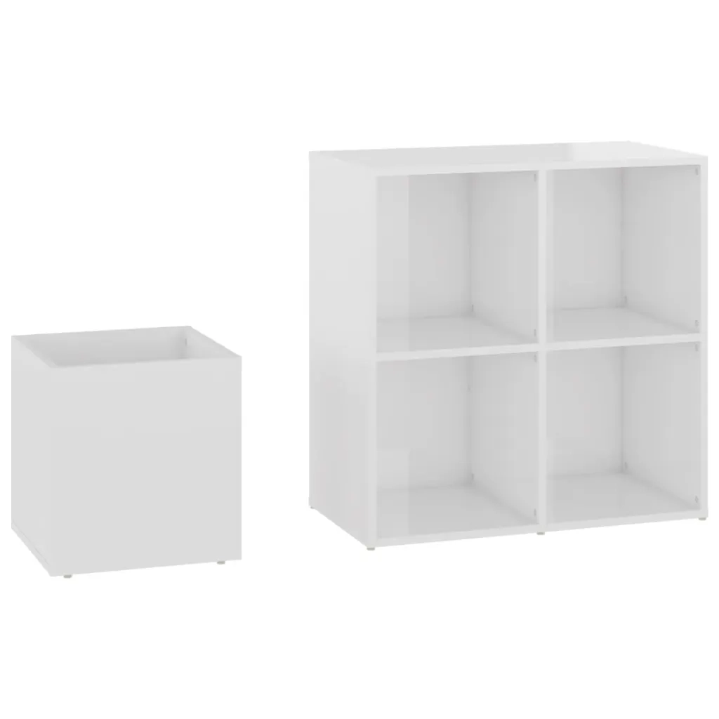 Scarpiera | Mobile per scarpe Ingresso Bianco Lucido 105x35,5x70 Legno Multistrato