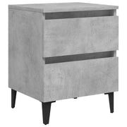 Comodino | Armadio da Notte | Mobiletto da notte Grigio Cemento 40x35x50 cm in Legno Multistrato