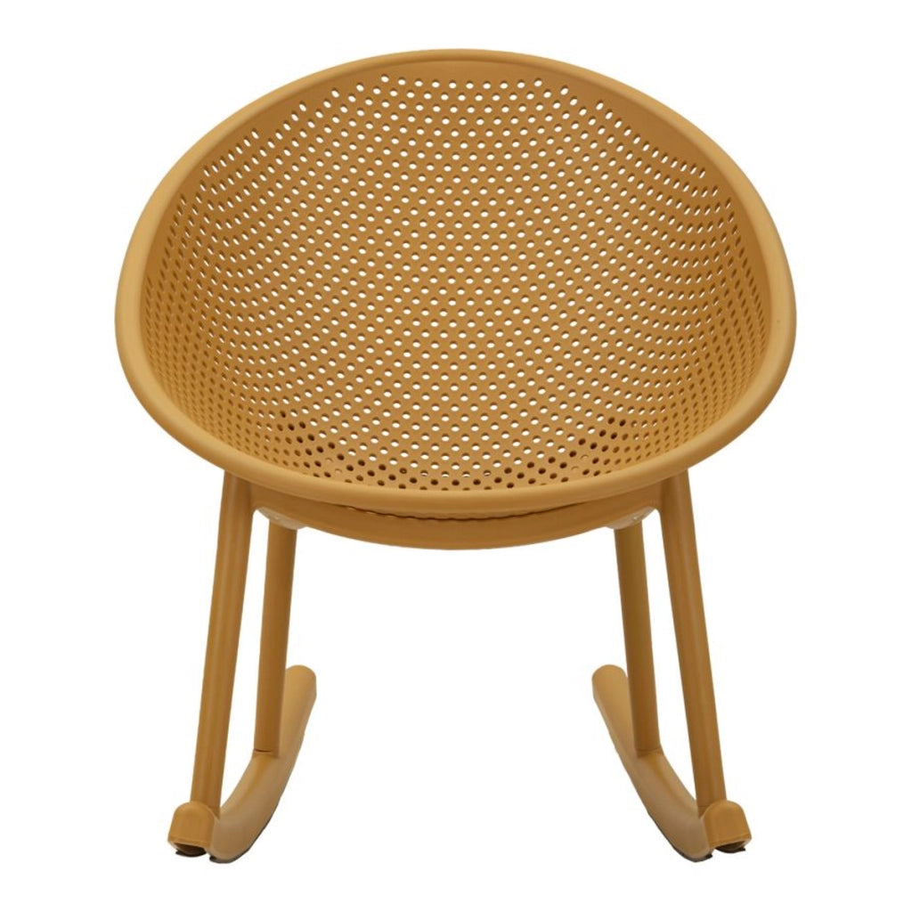 Set di 2 Sedie a Dondolo VKH1086, Giallo, Plastica, 66x88x80 cm