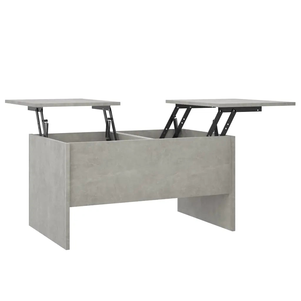 Tavolino Salotto-Tavolino da soggiorno-Tavolo Grigio Cemento 80x50x42,5 cm Legno Multistrato