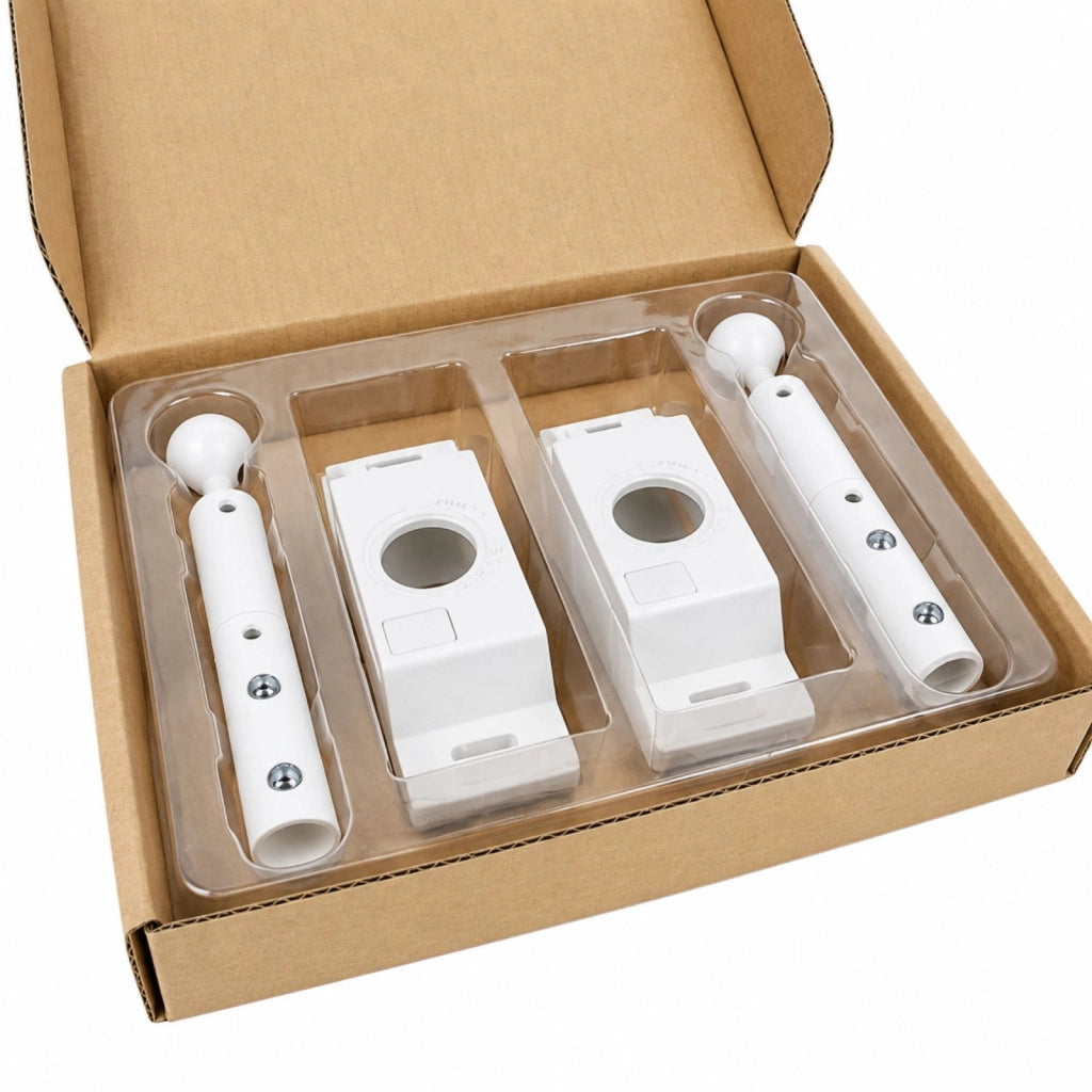 Sistema Illuminazione Cavi Tesi StarLine - Kit Staffe di Fissaggio a Parete per Linee LED a Tensione, Effetto Filo di Luce, Installazione 2 Lati (Bianco)