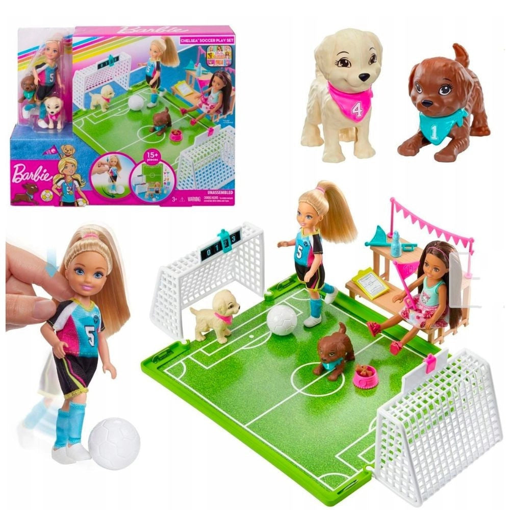 Trade Shop - Barbie Soccer Chelsea's Soccer Playset Giocatrice Di Calcio Gioco Per Bimbe 3+ -