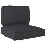 Set di Cuscini per Pallet 2 Pezzi Nero Tessuto Oxford