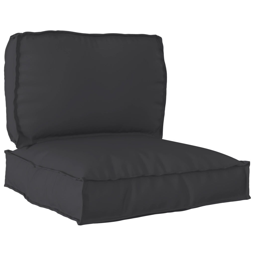 Set di Cuscini per Pallet 2 Pezzi Nero Tessuto Oxford
