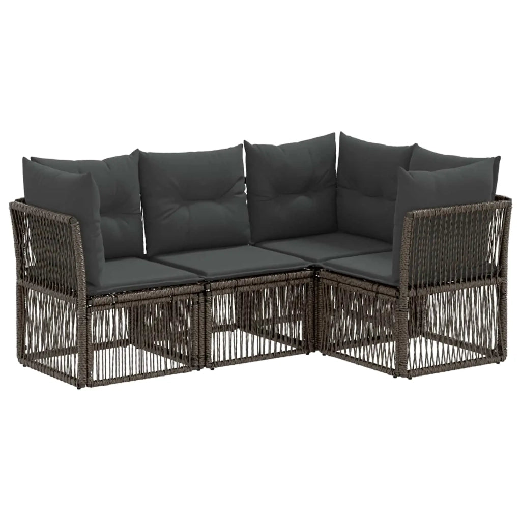 Set Divano da Giardino 4 pcs Grigio polyrattan 3434210