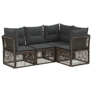 Set Divano da Giardino 4 pcs Grigio polyrattan 3434210