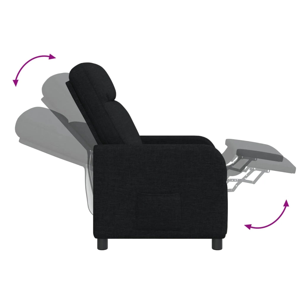 Divano Sedia-Poltrona reclinabile Nero Tessuto 378594