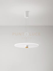 Stream Sospensione in metallo e alluminio bianco opaco oro spazzolato LED 50W 3000K 3500biemissione