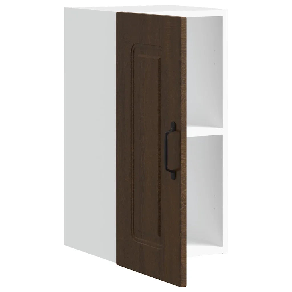 Pensile da cucina moderno con vano contenitore 30 x 31 x 60 cm legno composito di rovere marrone 02_0049967
