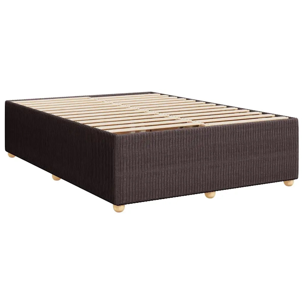 Giroletto a Molle con Materasso Marrone Scuro 140x190cm Tessuto 3287468