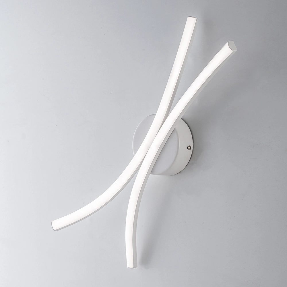 Applique Moderno Luce Led Integrata Metallo e Alluminio Bianco Serie Noodles