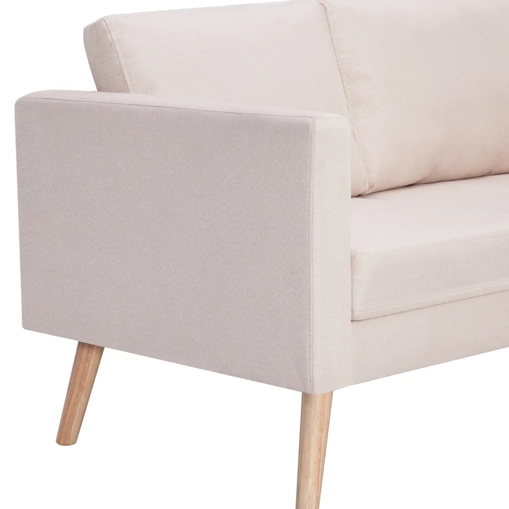 Divano a 2 Posti in Tessuto Crema cod mxl 15144