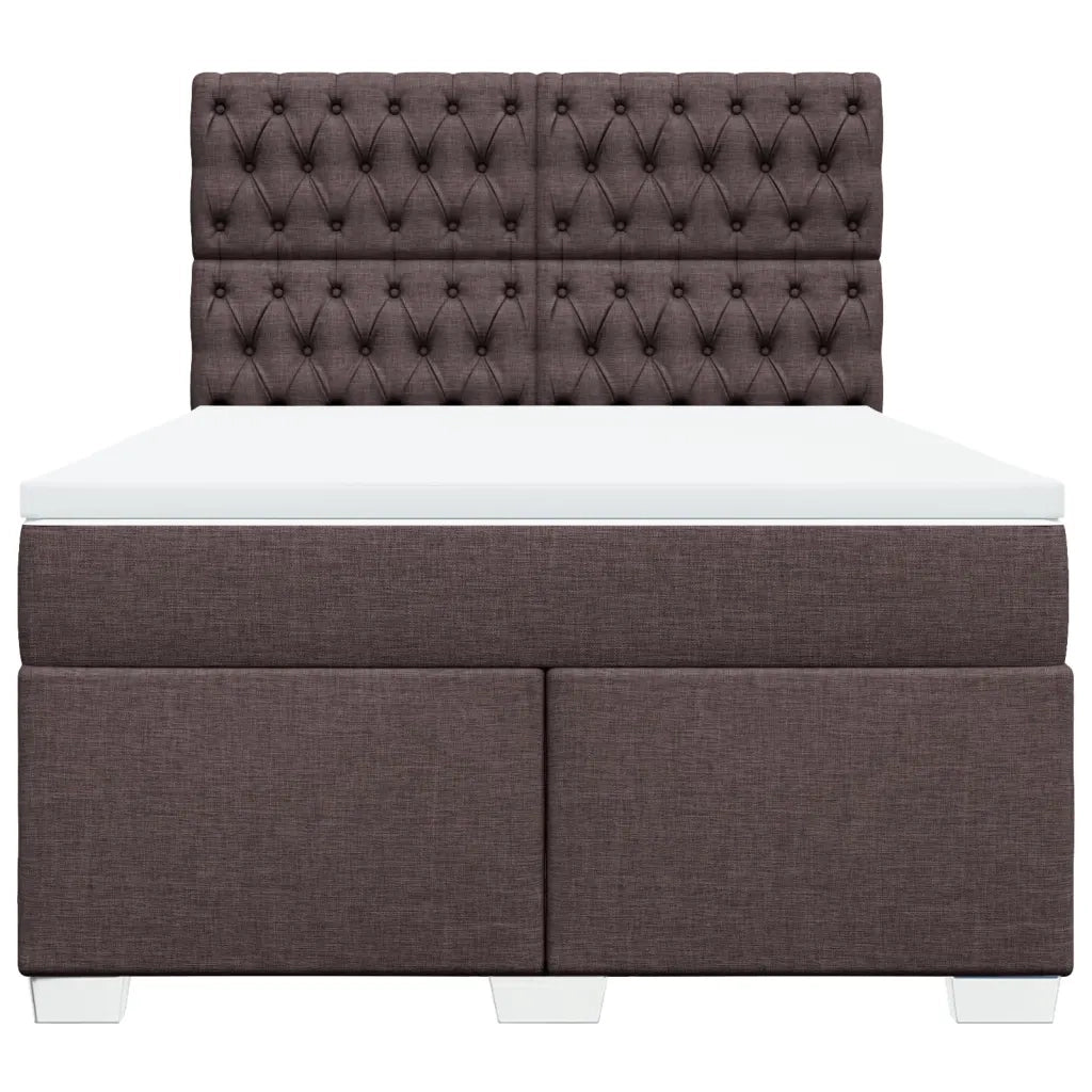 Giroletto a Molle con Materasso Marrone Scuro 140x190cm Tessuto 3290493