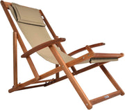 ® Sedia a Sdraio in Legno Acacia Pieghevole con Poggiatesta Traspirante Poltrona Relax Sedie Esterno Giardino