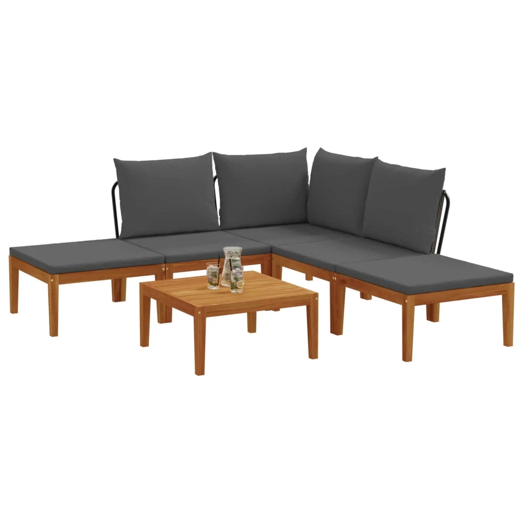 6 pcs Legno massiccio di acacia e corda Naturale 3407733